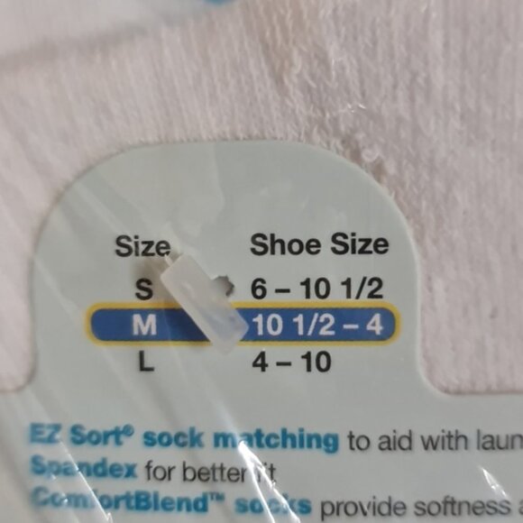 Hanes Kids Girls Crew Socks 6-Pack - Picture 6 of 7